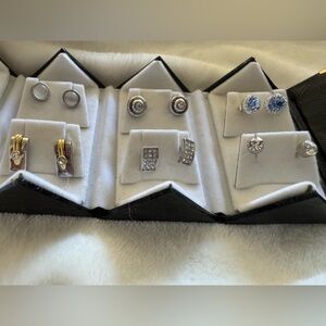 New Elegant Silver and Gold Tone Earrings Set. 6 pair